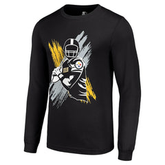 Pittsburgh Steelers Starter Player X Logo Graphic Long Sleeve T-Shirt Black | NFL
