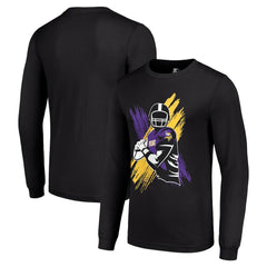 Minnesota Vikings Starter Player X Logo Graphic Long Sleeve T-Shirt Black | NFL