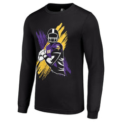 Minnesota Vikings Starter Player X Logo Graphic Long Sleeve T-Shirt Black | NFL