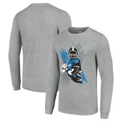Detroit Lions Starter Player X Logo Graphic Long Sleeve T-Shirt Heather Gray | NFL