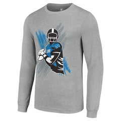 Detroit Lions Starter Player X Logo Graphic Long Sleeve T-Shirt Heather Gray | NFL