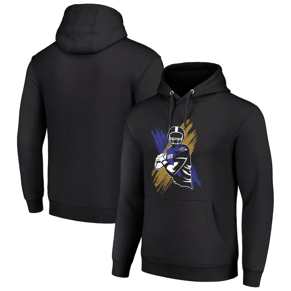Baltimore Ravens Starter Player X Fleece Pullover Hoodie Black | NFL