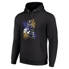 Baltimore Ravens Starter Player X Fleece Pullover Hoodie Black | NFL