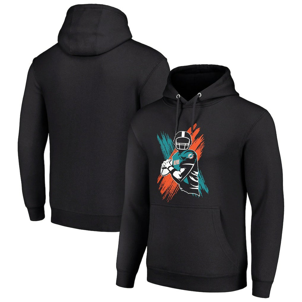 Miami Dolphins Starter Player X Fleece Pullover Hoodie Black | NFL