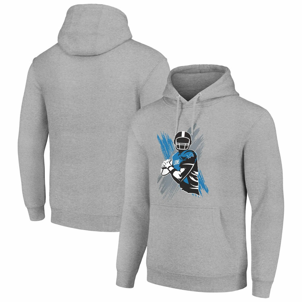 Detroit Lions Starter Player X Fleece Pullover Hoodie Heather Gray | NFL