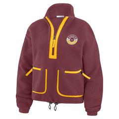 Washington Commanders WEAR by Erin Andrews Women's Polar Fleece Half-Zip Jacket Burgundy | NFL