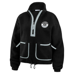 Las Vegas Raiders WEAR by Erin Andrews Women's Polar Fleece Half-Zip Jacket Black | NFL