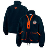Chicago Bears WEAR by Erin Andrews Women's Polar Fleece Half-Zip Jacket Navy | NFL