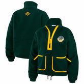 Green Bay Packers WEAR by Erin Andrews Women's Polar Fleece Half-Zip Jacket Green | NFL