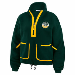 Green Bay Packers WEAR by Erin Andrews Women's Polar Fleece Half-Zip Jacket Green | NFL