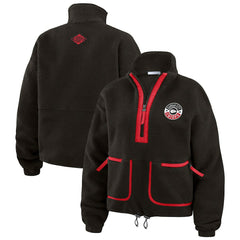 Kansas City Chiefs WEAR by Erin Andrews Women's Polar Fleece Half-Zip Jacket Black | NFL