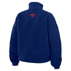 New York Giants WEAR by Erin Andrews Women's Polar Fleece Half-Zip Jacket Royal | NFL