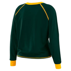 Green Bay Packers WEAR by Erin Andrews Women's Tie-Front Long Sleeve Top Green/Gold | NFL