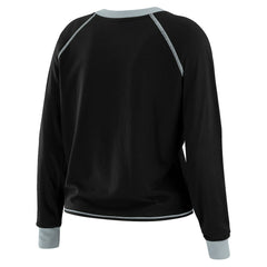 Las Vegas Raiders WEAR by Erin Andrews Women's Tie-Front Long Sleeve Top Black/Gray | NFL