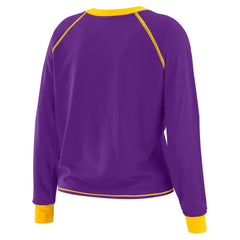 Minnesota Vikings WEAR by Erin Andrews Women's Tie-Front Long Sleeve Top Purple/Gold | NFL