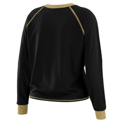 New Orleans Saints WEAR by Erin Andrews Women's Tie-Front Long Sleeve Top Black/Gold | NFL