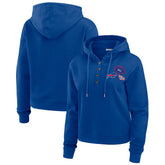 Buffalo Bills WEAR by Erin Andrews Women's Waffle Hoodie Pullover Top Royal | NFL
