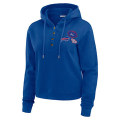 Buffalo Bills WEAR by Erin Andrews Women's Waffle Hoodie Pullover Top Royal | NFL