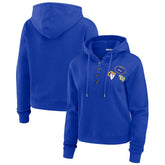 Los Angeles Rams WEAR by Erin Andrews Women's Waffle Hoodie Pullover Top Royal | NFL