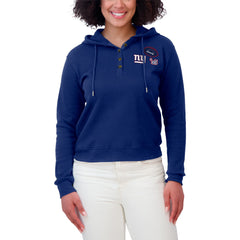 New York Giants WEAR by Erin Andrews Women's Waffle Hoodie Pullover Top Royal | NFL