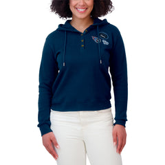 Tennessee Titans WEAR by Erin Andrews Women's Waffle Hoodie Pullover Top Navy | NFL