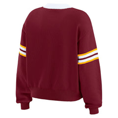 Washington Commanders WEAR by Erin Andrews Women's Lace-Up Pullover Sweatshirt Burgundy | NFL