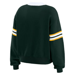 Green Bay Packers WEAR by Erin Andrews Women's Lace-Up Pullover Sweatshirt Green | NFL