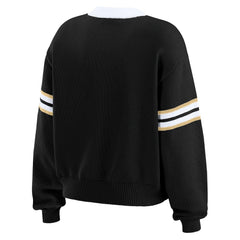 New Orleans Saints WEAR by Erin Andrews Women's Lace-Up Pullover Sweatshirt Black | NFL