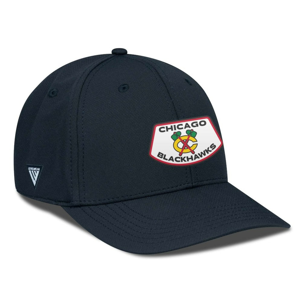 Chicago Blackhawks Levelwear Rise Skylight Flex Hat - Black - NHL