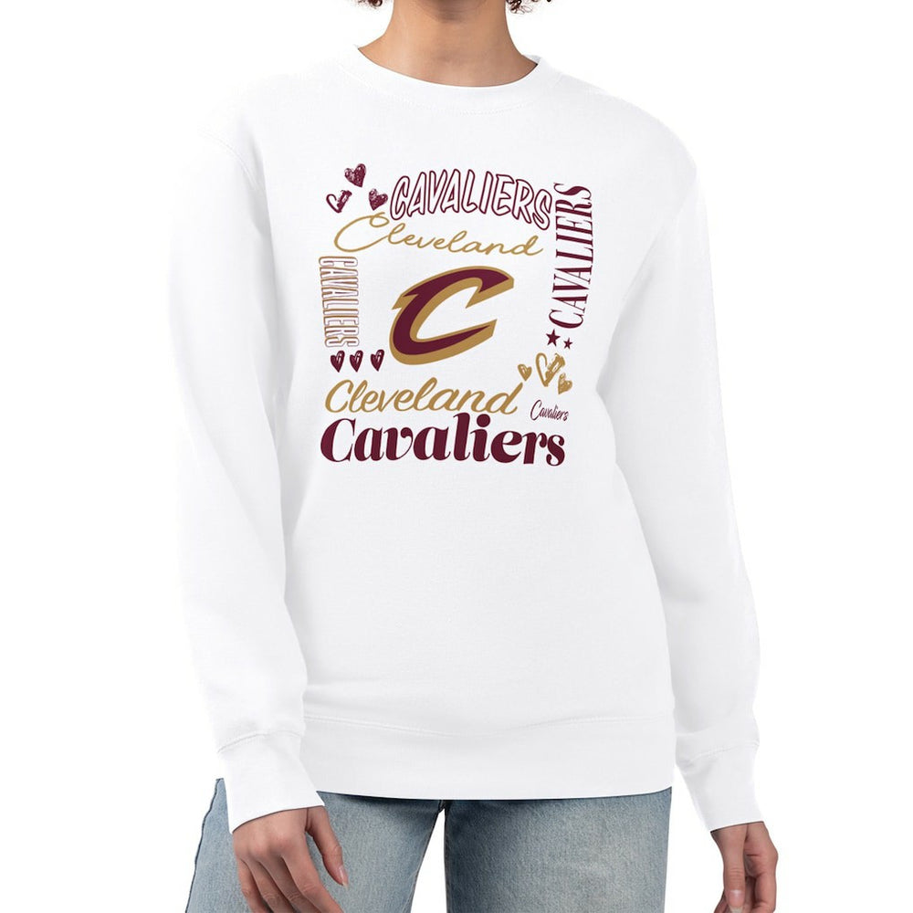 Cleveland Cavaliers G-III 4Her by Carl Banks Women's Collage Team Graphic Fleece Pullover Sweatshirt White - NBA