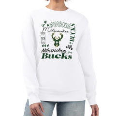 Milwaukee Bucks G-III 4Her by Carl Banks Women's Collage Team Graphic Fleece Pullover Sweatshirt White - NBA