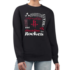 Houston Rockets G-III 4Her by Carl Banks Women's Collage Team Graphic Fleece Pullover Sweatshirt Black - NBA