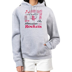 Houston Rockets G-III 4Her by Carl Banks Women's Team Collage Graphic Fleece Pullover Hoodie Heather Gray - NBA