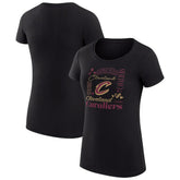 Cleveland Cavaliers G-III 4Her by Carl Banks Women's Super-Slim Fit Lightweight Team Name Collage Graphic T-Shirt Black - NBA