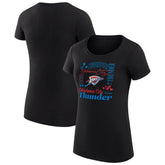 Oklahoma City Thunder G-III 4Her by Carl Banks Women's Super-Slim Fit Lightweight Team Name Collage Graphic T-Shirt Black - NBA