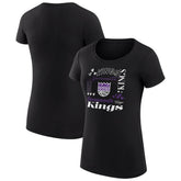Sacramento Kings G-III 4Her by Carl Banks Women's Super-Slim Fit Lightweight Team Name Collage Graphic T-Shirt Black - NBA