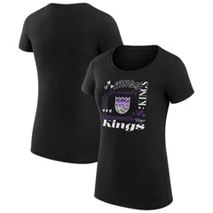 Sacramento Kings G-III 4Her by Carl Banks Women's Super-Slim Fit Lightweight Team Name Collage Graphic T-Shirt Black - NBA