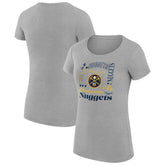 Denver Nuggets G-III 4Her by Carl Banks Women's Super-Slim Fit Lightweight Team Name Collage Graphic T-Shirt Heather Gray - NBA