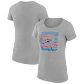 Oklahoma City Thunder G-III 4Her by Carl Banks Women's Super-Slim Fit Lightweight Team Name Collage Graphic T-Shirt Heather Gray - NBA