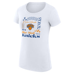 New York Knicks G-III 4Her by Carl Banks Women's Super-Slim Fit Lightweight Team Name Collage Graphic T-Shirt White - NBA