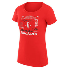 Houston Rockets G-III 4Her by Carl Banks Women's Super-Slim Fit Lightweight Team Name Collage Graphic T-Shirt Red - NBA