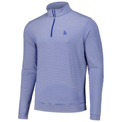 Los Angeles Dodgers Peter Millar Perth Sugar Stripe Performance Quarter-Zip Top - MLB
