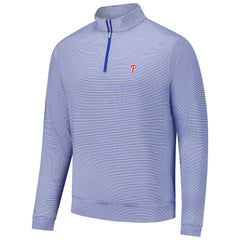 Philadelphia Phillies Peter Millar Perth Sugar Stripe Performance Quarter-Zip Top - MLB