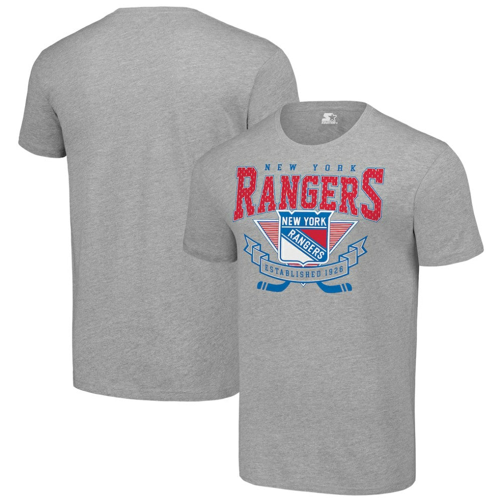 New York Rangers Starter Team Logo Graphic T-Shirt - Heather Gray - NHL