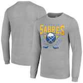 Buffalo Sabres Starter '80s Inspired Team Logo Long Sleeve T-Shirt - Heather Gray - NHL