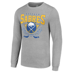 Buffalo Sabres Starter '80s Inspired Team Logo Long Sleeve T-Shirt - Heather Gray - NHL