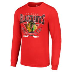 Chicago Blackhawks Starter Team Logo Graphic Long Sleeve T-Shirt - Red - NHL