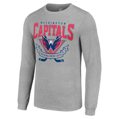 Washington Capitals Starter '80s Inspired Team Logo Long Sleeve T-Shirt - Heather Gray - NHL