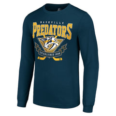 Nashville Predators Starter Team Logo Graphic Long Sleeve T-Shirt - Navy - NHL