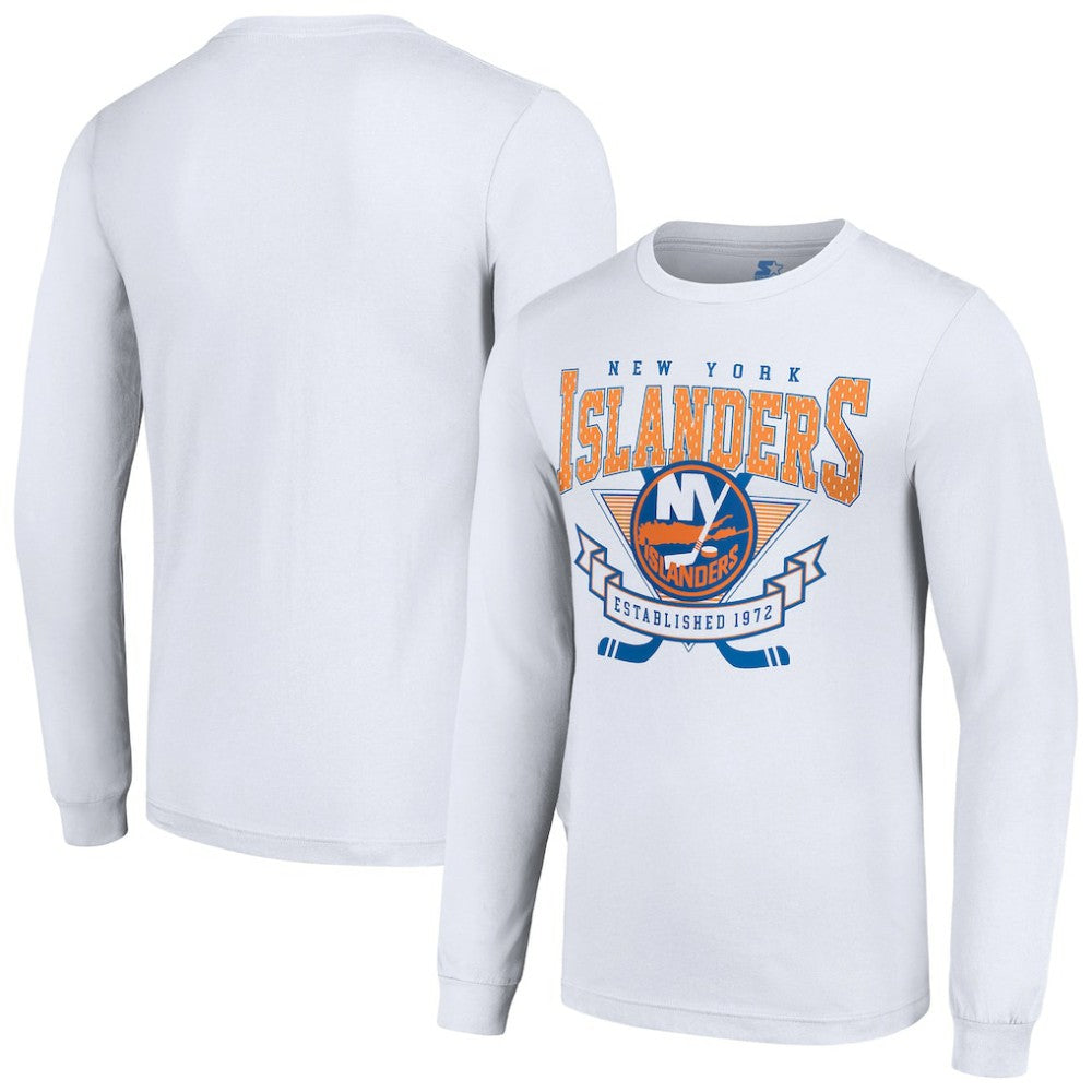 New York Islanders Starter Team Logo Graphic Long Sleeve T-Shirt - White - NHL